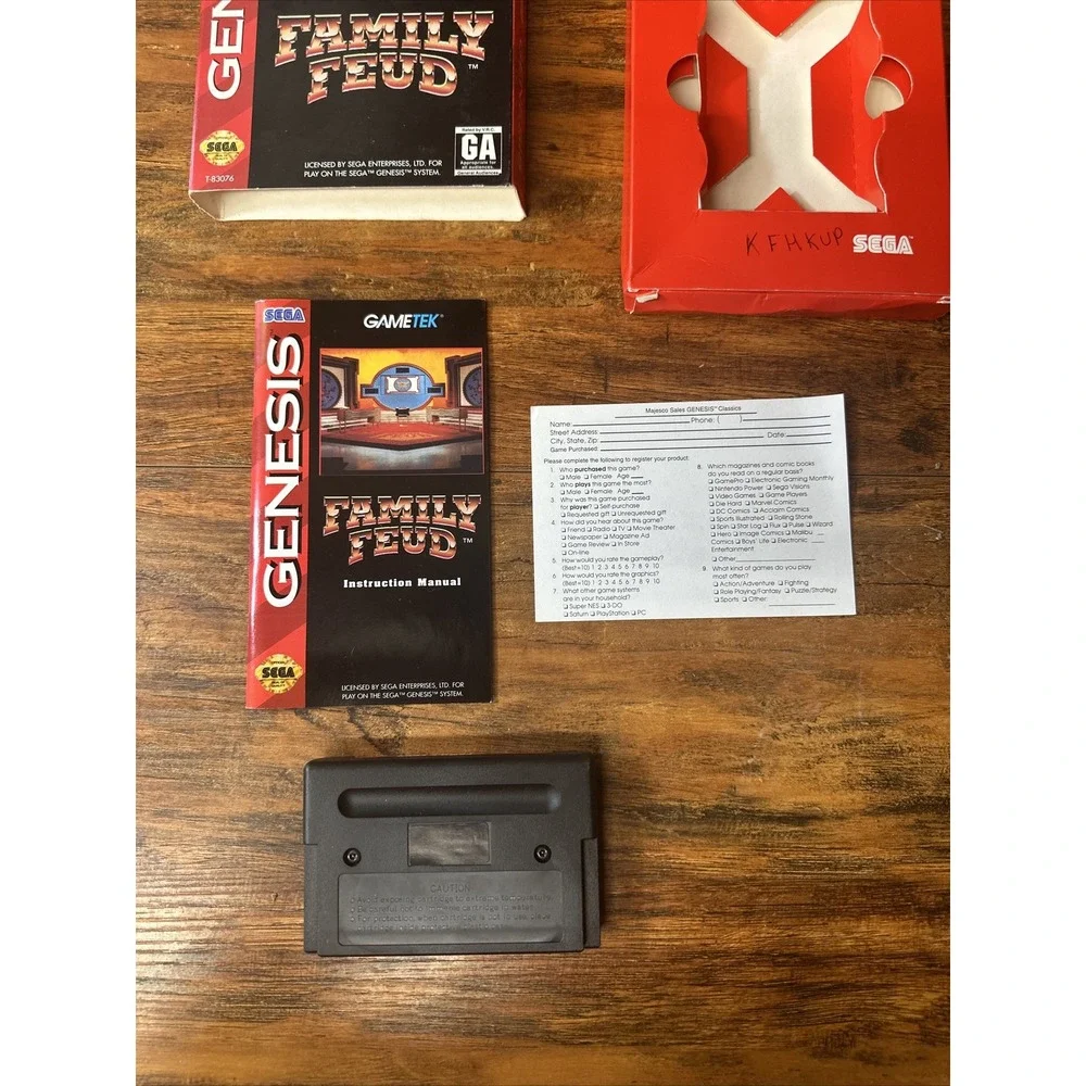 Family Feud Sega Genesis 1993 GameTek Original Box Tested T-83076
